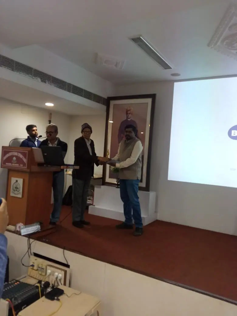 Receiving a certificate during a professional event